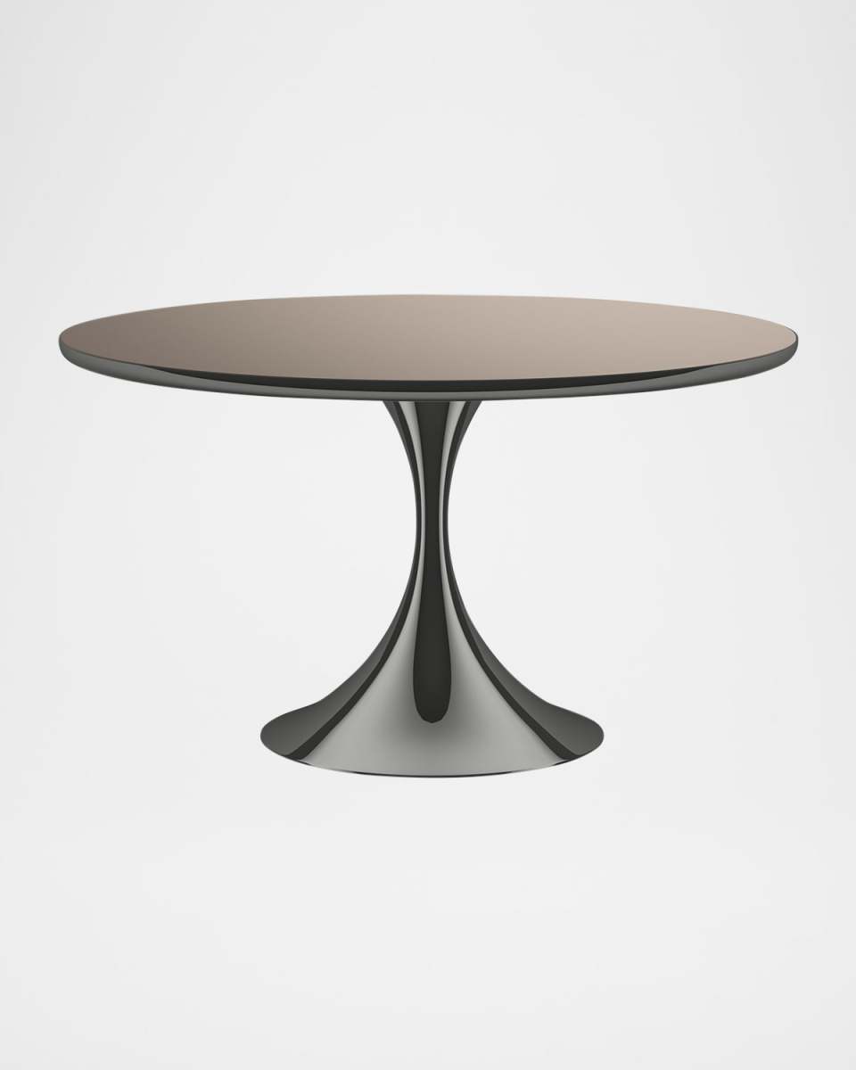 Semper 54" Round Dining Table, Deep Bronze